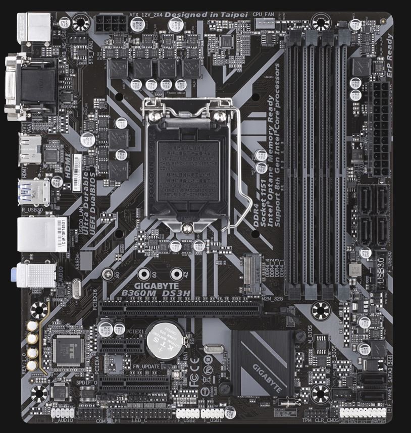 Gigabyte Intel B360 Ultra Durable motherboard with GIGABYTE 8118 Gaming
