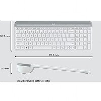 White Logitech MK470 Slim Wireless Keyboard and Mouse Combo