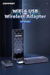COMFAST CF-951AX Wifi 6 USB Adapter 802.11AX Wi-fi Dongle 1800Mbps Dual Band Wireless Adapter