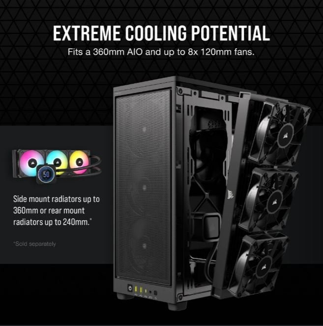 Corsair 2000D AIRFLOW Mini-ITX PC Case - Black | CPU Solutions