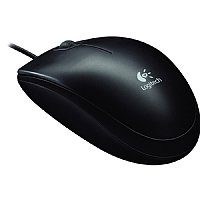 Logitech B100 Corded Mouse Wired USB Mouse for Computers and laptops, for Right or Left Hand Use, Black