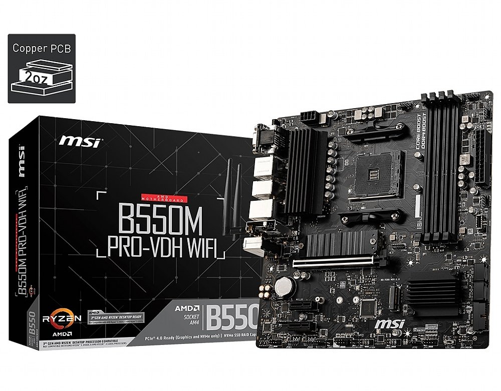 MSI WIFI Motherboard B550MPVDHWIFI B550 PRO-VDH WIFI AMD