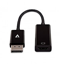 V7 Black Video Adapter DisplayPort Male to HDMI Female Slim - 3.94" DisplayPort/HDMI