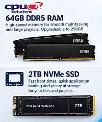 Ryzen 9 9950X Business Workstation  64GB DDR5  2TB SSD, Win 11 Pro