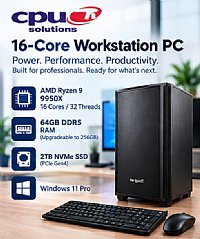 Ryzen 9 9950X Business Workstation  64GB DDR5  2TB SSD, Win 11 Pro