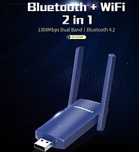 Comfast CF-927BF 1300Mbps RTL8822BU Wifi BT4.2 2 in 1Wifi Adapter Dongle for PC/Desktop/Laptop