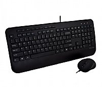 V7 Professional USB Multimedia Keyboard Combo - Optical - 1600 dpi - 6 Button - QWERTY 