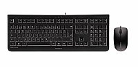 Cherry DC 2000 Keyboard & Mouse - USB Cable 104 Key - English (US) - Black - USB Cable Optical - 1200 dpi - 3 Button - Scroll Wheel - QWERTZ