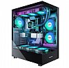 MUSETEX PC CASE ATX 6 PWM ARGB Fans Pre-Installed, Type-C Mid Tower Computer Case with Full-View Dual Tempered Glass, Gaming PC Case,Black(K2)