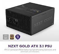 NZXT PS PA-2G2BB-US 1200W ATX3.1 80Plus Gold Fully Modular Black