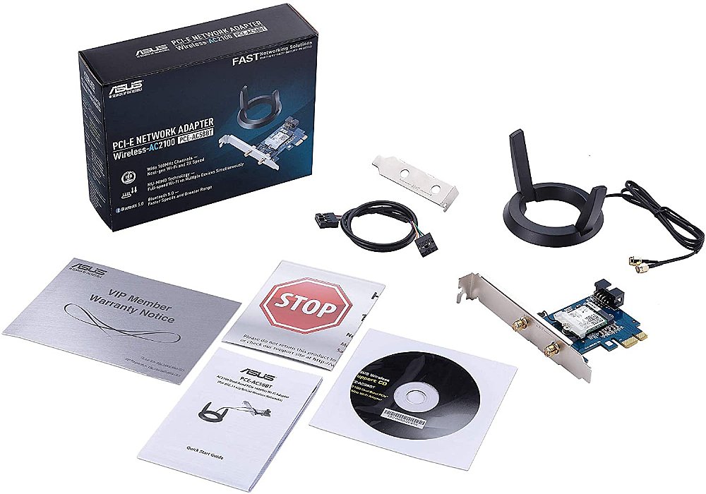 Asus Network Pce Ac58bt Ac2100 Dual Band Pcie 160mhz Wi Fi Bluetooth 5 0 Adapter Retail Asus Network Pce Ac58bt Ac2100 Dual Band Pcie 160mhz Wi Fi Bluetooth 5 0 Adapter Retail