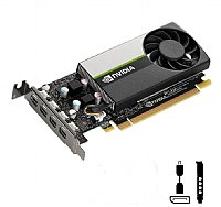 PNY NVIDIA T1000 8GB Pro graphics board, 896 CUDA Cores, 8 GB GDDR6 GPU memory 4 Mini DisplayPort w/ mDP to DP adapter