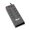 Tripp Lite Surge Protector Power Strip 8-Outlets 4 USB Ports 6ft Cord Black