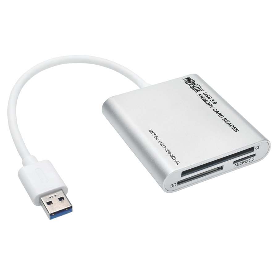 Tripp Lite USB SuperSpeed Multi-Drive Memory Card Reader/Writer  Aluminum 5Gbps SD, SDHC, SDXC