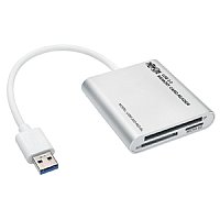 Tripp Lite USB 3.0 SuperSpeed Multi-Drive Memory Card Reader/Writer Aluminum 5Gbps - SD, SDHC, SDXC