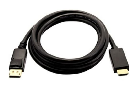 V7 Black Video Cable DisplayPort Male to HDMI Male 3m 10ft - 9.84 ft  DisplayPort/HDMI A/V Cable for PC, Monitor, Projector, Audio/Video Device