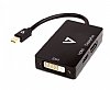 V7 Black Video Adapter Mini DisplayPort Male to DisplayPort Female + DVI-D Female + HDMI Female